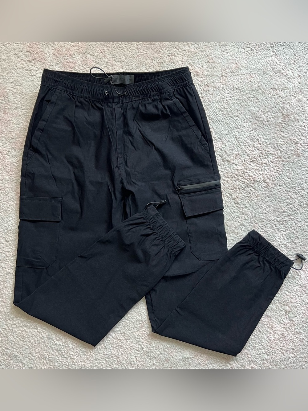 Hudson & Barrow HB Active Techwear Cargo Joggers Black Size Small